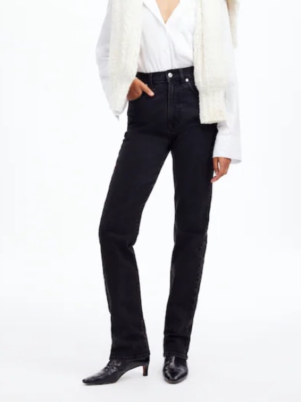 Madewell 90’s Straight High Rise Black Jeans